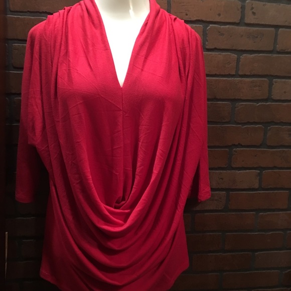 Red drape top - Picture 4 of 6
